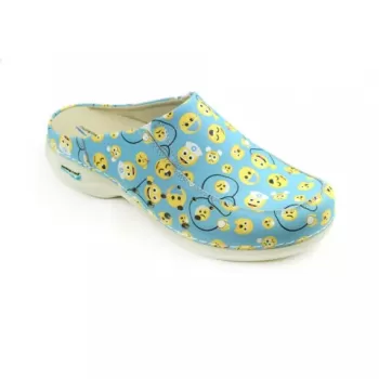 Saboti medicali din piele naturala, lavabili, Nursingcare Wash'Go Berlin, Emoji-1