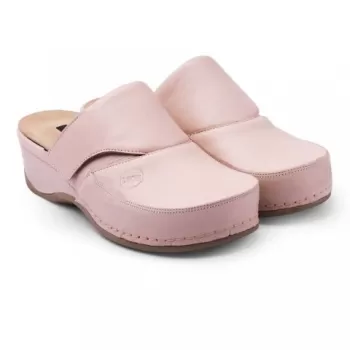 Saboti medicali Leon 2019, de dama, din piele, roz pudrat-1