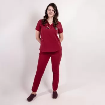Costum medical Lotus Flex, stretch, visiniu, TS-NP7 TS-SP3-1
