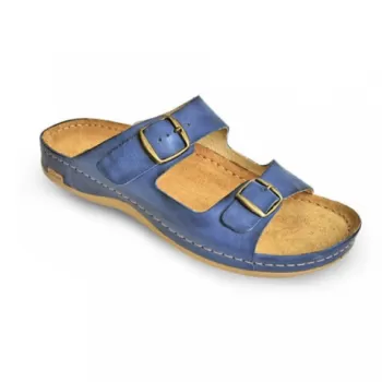 Saboti barbati, din piele, Leon 703M, bleumarin-1