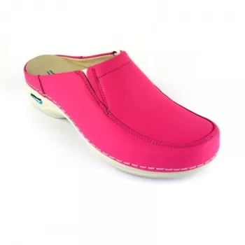 Saboti medicali din piele naturala, lavabili, Nursingcare Wash'Go Paris, fucsia-1