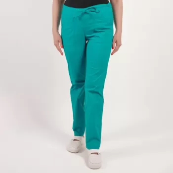 Pantaloni medicali Lotus Flex, stretch, cu elastic si snur, aqua, CVC-SP2-1