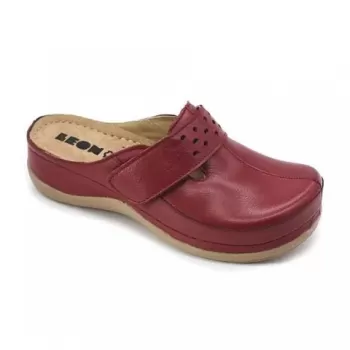 Saboti medicali, de dama, din piele, bordo, Leon 902-1