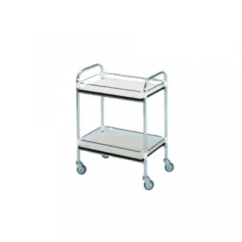 Carucior din aluminiu pentru instrumentar, cu 2 rafturi-1