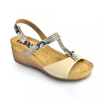 Sandale Leon 1061, din piele, de vara, bej-1