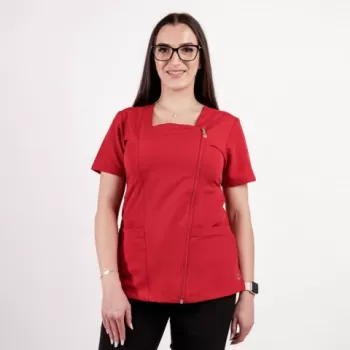 Bluza medicala Lotus Flex, stretch, rosu, TRS-NP11-1