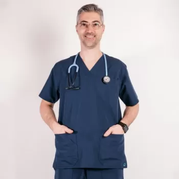 Bluza medicala Lotus Flex, stretch, bleumarin, TRS-KH1-1