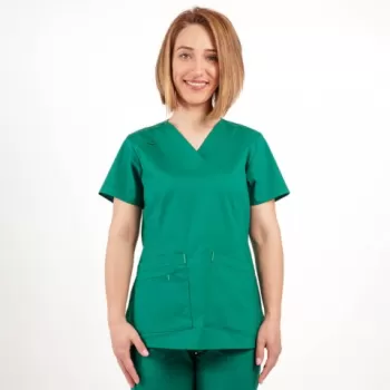 Bluza medicala Lotus Flex, stretch, verde hunter, CVC-NP1-1
