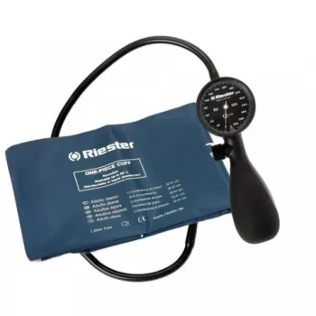 Tensiometru mecanic Riester Shock-Proof®, negru, cu manseta dezinfectabila, marime extra-large-1