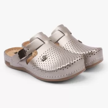 Saboti medicali, de dama, din piele, sampanie, Leon 950-1