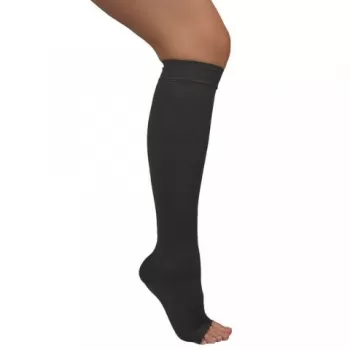 Ciorapi medicali pana la genunchi, cu varf deschis, 18-22 mmHg, negru - ARS10-1