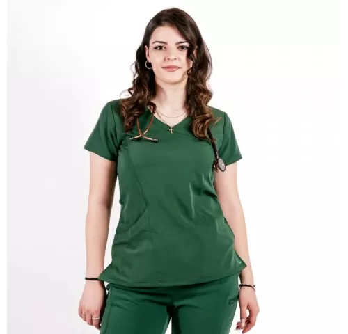 Bluza medicala Lotus Flex, stretch, verde hunter, TRS-NP13-1