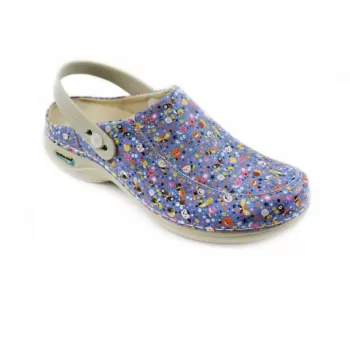 Saboti medicali din piele naturala, lavabili, cu bareta Nursingcare Wash'Go Berlin, Bugs Animated-1