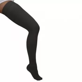 Ciorapi medicali pana la coapsa, cu varf inchis, 15-18 mmHg, negru - ARS14A-1