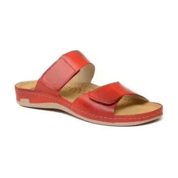 Saboti dama, din piele, de vara, Leon 952, rosu-1