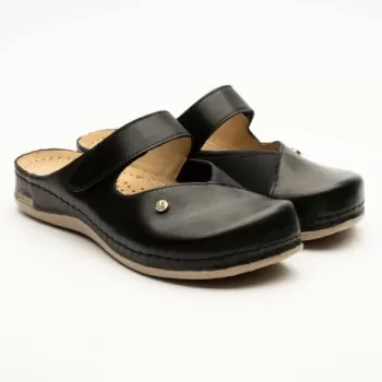 Saboti medicali, de dama, din piele, negru, Leon 953-1