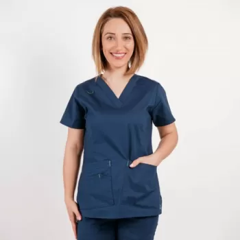 Bluza medicala Lotus Flex, stretch, bleumarin, CVC-NP1-1