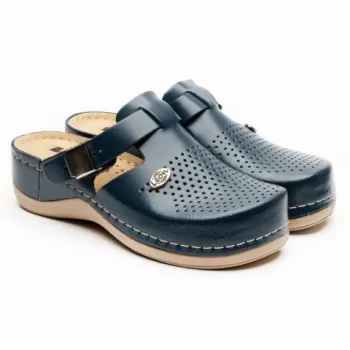 Saboti medicali de dama, din piele, bleumarin, Leon 900-1