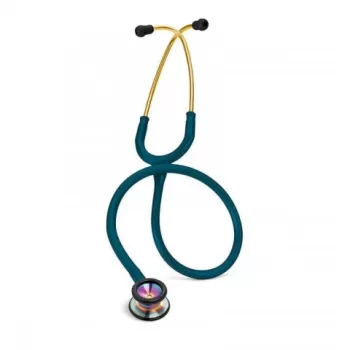 Stetoscop 3M™ Littmann® Classic II Pediatric, Turcoaz inchis, capsula curcubeu (Caribbean Blue/Rainbow)-1