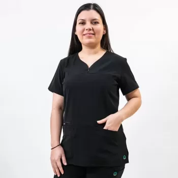 Bluza medicala Lotus Flex, stretch, negru, TS-NP10-1