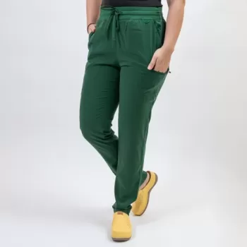 Pantaloni medicali Lotus Flex, stretch, cu snur, verde hunter, TS-SP3-1