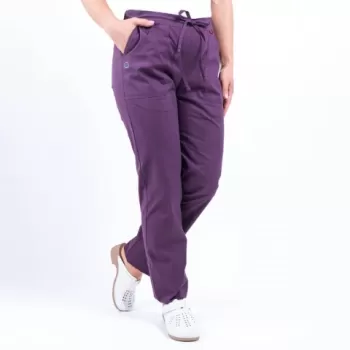 Pantaloni medicali Lotus Flex, stretch, cu elastic si snur, visiniu, CVC-SP2-1
