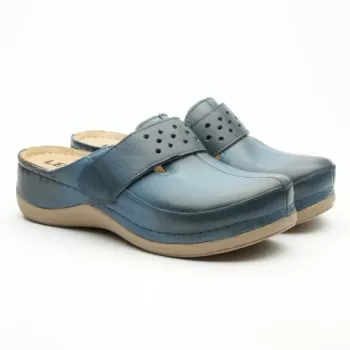 Saboti medicali, de dama, din piele, bleumarin, Leon 902-1