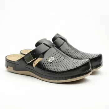 Saboti medicali, de dama, din piele, negru, Leon 950-1