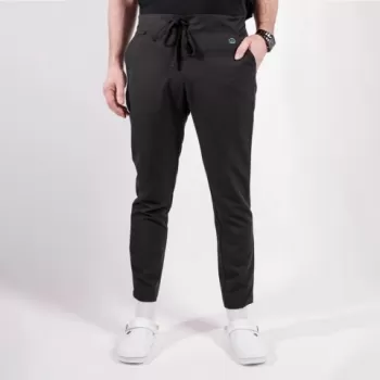 Pantaloni medicali Lotus Flex, stretch, cu snur, negru, TRS-SP9-1