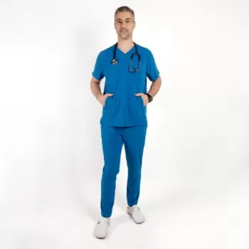 Costum medical Lotus Flex, stretch, albastru royal, TS-NP9 TS-SP9-1
