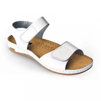 Sandale dama Leon 963, de vara, din piele, alb-1