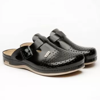 Saboti medicali, din piele, pentru barbati, Leon 700M, negru-1