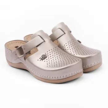 Saboti medicali de dama, din piele, sampanie, Leon 900-1