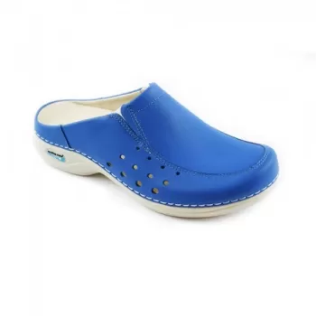 Saboti medicali din piele naturala, lavabili, Nursingcare Wash'Go Berlin, albastru electric-1