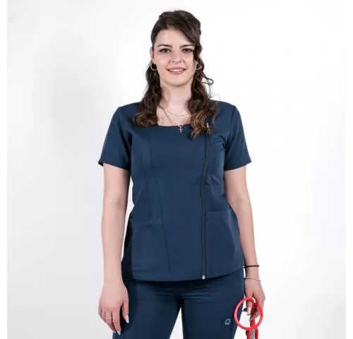 Bluza medicala Lotus Flex, stretch, bleumarin, TRS-NP11-1