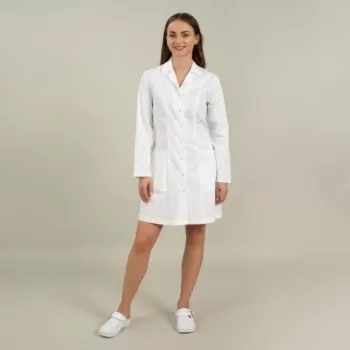 Halat medical alb 3/4 cu rever - Sofia-1