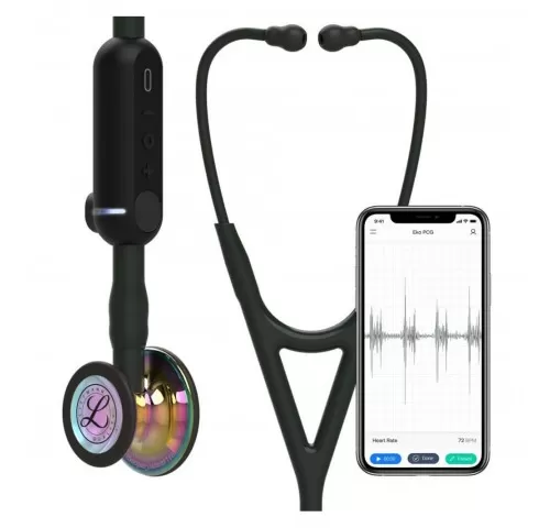 3-Stetoscop-electronic-3M™-Littmann®-CORE-Digital--Negru--capsula-curcubeu--Black-High-Polish-Rainbow-