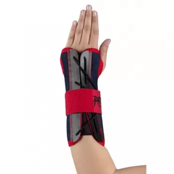 Orteza lunga cu atela pentru articulatia mainii cu siret, din jeans, Armor - ARJ19B-1