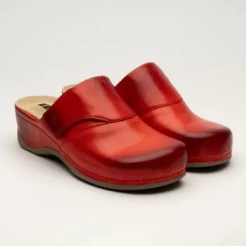 Saboti medicali Leon 2019, de dama, din piele, rosu-1