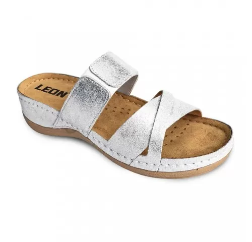 2-Saboti-dama--din-piele--de-vara--Leon-909--argintiu