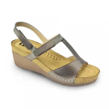 Sandale Leon 1061, din piele, de vara, gri-1