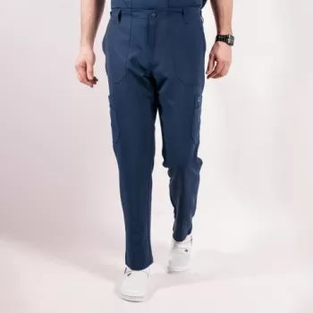 Pantaloni medicali Lotus Flex, stretch, cu snur, bleumarin, TRS-KH2-1