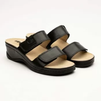 Saboti medicali Leon 2020, din piele, negru-1