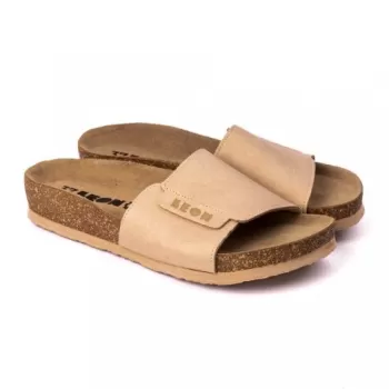 Saboti dama, de vara, din piele, Leon 4022 Orlando, bej-1