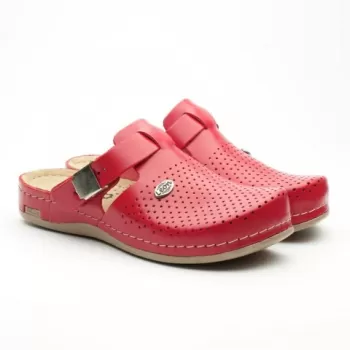 Saboti medicali, de dama, din piele, rosu, Leon 950-1