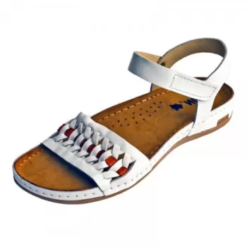 Sandale dama, de vara, din piele, Leon 964, alb-1