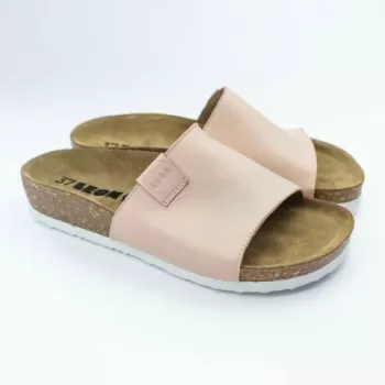 Saboti dama, de vara, din piele, Leon 4205, somon-1