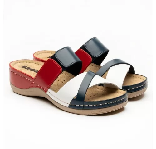 1-Saboti-dama--din-piele--de-vara--Leon-909--bleumarin-alb-rosu