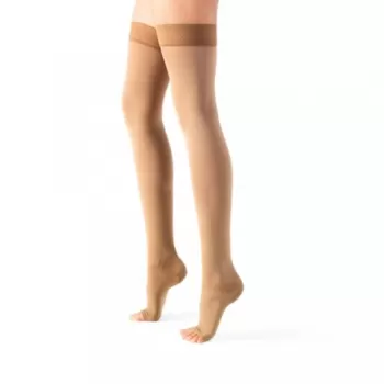 Ciorapi medicali pana la coapsa, cu varf deschis, cu compresie de 18-22 mmHg si 140 DEN, NursingCare - MN63-1