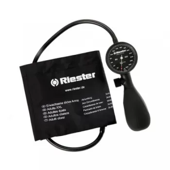 Tensiometru mecanic Riester Shock-Proof®, negru, manseta cu inchidere velcro, marime extra-large-1